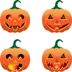 set of pumpkins for halloween vector