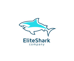 Shark fish silhouette logo Royalty Free Vector Image