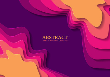 abstract papercut design background with overlap vector image