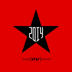 star with new year date abstract design element vector image