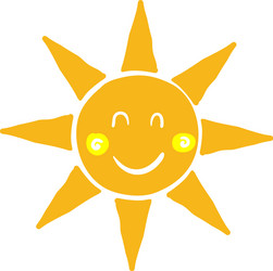 sun icon symbol with doodle handdrawn cartoon vector