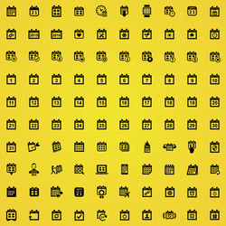 calendar 100 icons universal set for web and ui vector image
