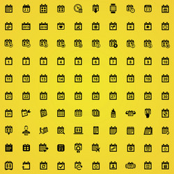 Calendar 100 icons universal set for web and ui vector