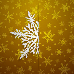 christmas background with big snowflake vector