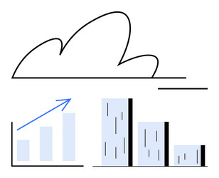 cloud computing with data analysis represented vector image