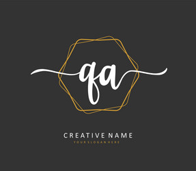 Q a qa initial letter handwriting and signature vector
