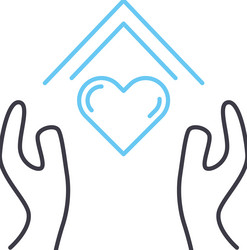 responsibility and caring line icon outline vector image