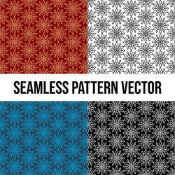 Snowflake seamless pattern background with 4 vector