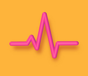 heart beat 3d line heartbeat ecg cardiogram vector