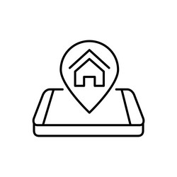 map pointer with house icon in it over isometric vector image