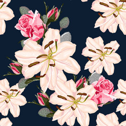 Retro Floral Wallpaper Vector Image