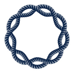 round frame from rope design element circle shape vector image