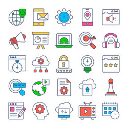 search engine optimization and web icons set vector image
