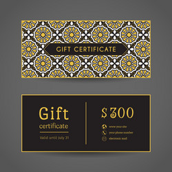 Vintage gift certificate vector