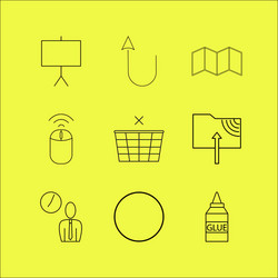 Web linear icon set simple outline icons vector