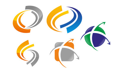 Dynamic rotation logo design template Royalty Free Vector