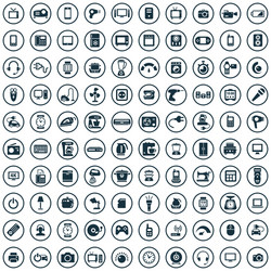 electronics 100 icons universal set for web and ui vector