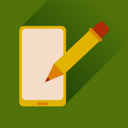 Flat web icon with long shadow mobile notes vector