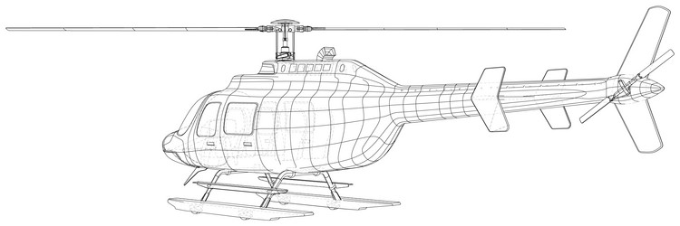 Helicopter created 3d wire-frame vector