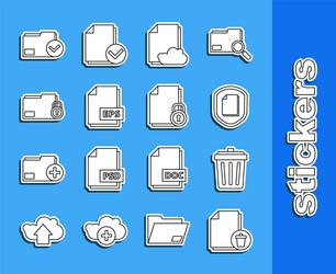 set line delete file document trash can vector image