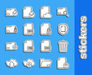 Set line delete file document trash can vector