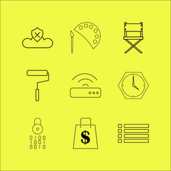 Web linear icon set simple outline icons vector
