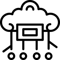 cloud computing linear style icon design vector image
