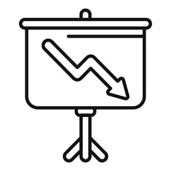 flipchart showing arrow graph going down vector image