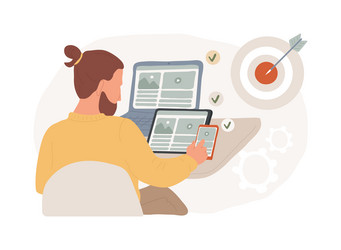 multi device targeting isolated concept vector image
