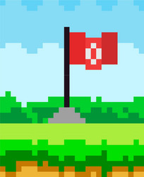 pixel art flat style flag icon 8-bit sprite game vector