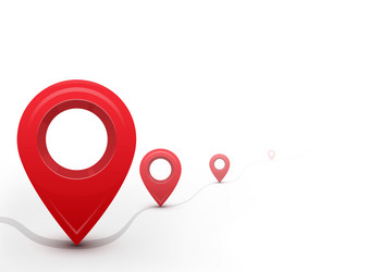 Road with map pointers way path direction line vector