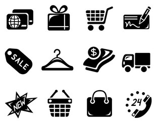 Shopping cart icons set Royalty Free Vector Image