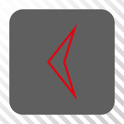 arrowhead left rounded square button vector image