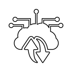 backup big data icon line outline design vector image