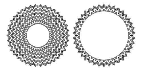Geometric Zigzag Circle Patterns vector image