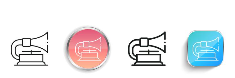 gramophone icon thin linear regular and button vector image