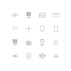 Internet technologies simple linear icons set vector