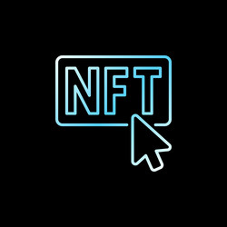 mouse click on nft button linear blue icon vector image