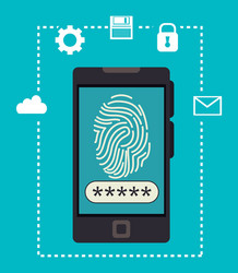 security system and technologies graphic design vector image