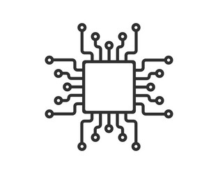 ai computer microchip icon cpu processor chip vector image