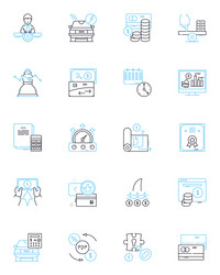 cloud data linear icons set scalability security vector image