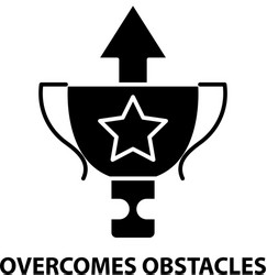 Overcomes obstacles icon black sign vector