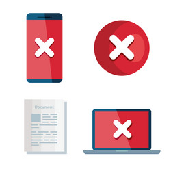 set icons insecurity and technology error vector image