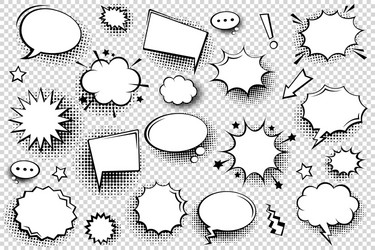 Blank speech bubbles set of comic Royalty Free Vector Image