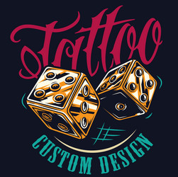 colorful tattoo studio print vector