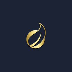 Leaf organic gold logo Royalty Free Vector Image