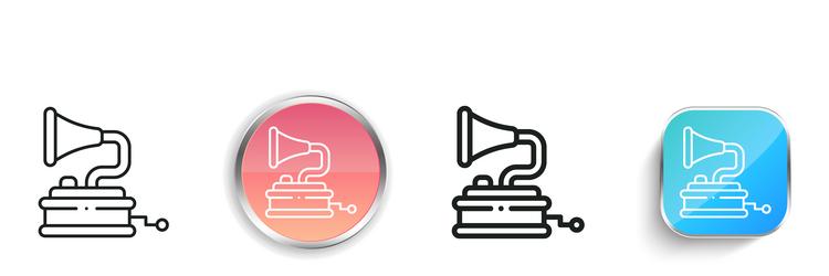 gramphone icon thin linear regular and button vector image