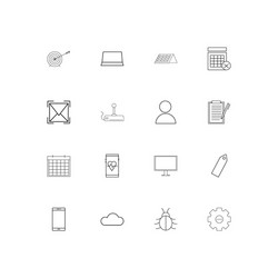 Internet technologies simple linear icons set vector