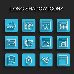 set line clipboard with checklist computer mouse vector image