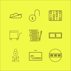 web linear icon set simple outline icons vector image